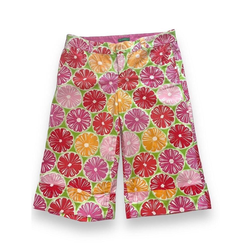 Lilly Pulitzer Shorts Womens Size 6 Citrus Palm Beach Fit Bermuda Shorts